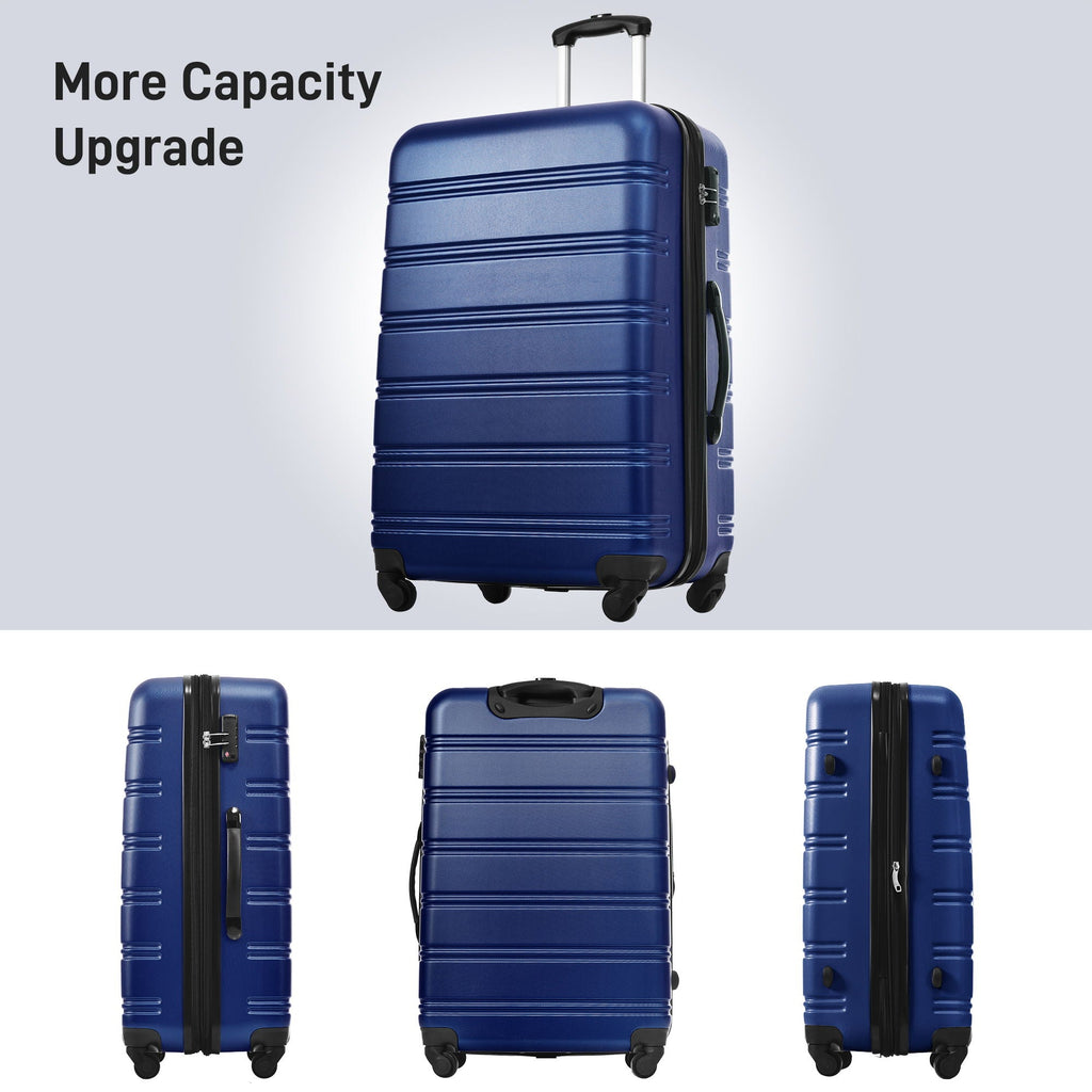 3 Piece Hardside Spinner Luggage Set with TSA Lock - Blue, Purple, Pink, Beige