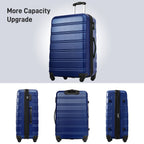 3 Piece Hardside Spinner Luggage Set with TSA Lock - Blue, Purple, Pink, Beige