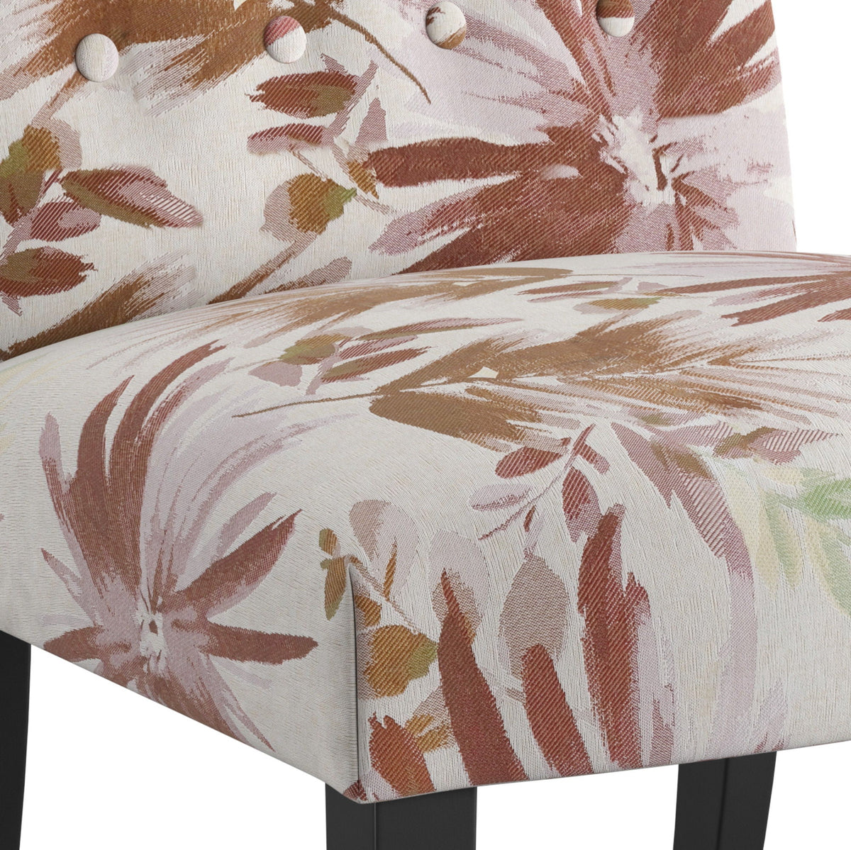 Floral Accent Chair with Modern Design - Red