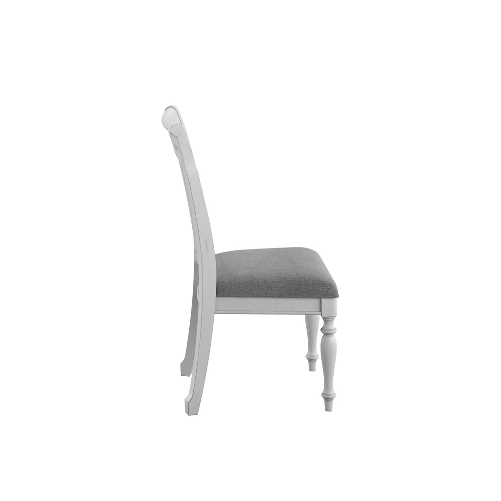 Slat Back Dining Chairs with Coastal Design - Gray