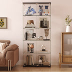 Display Cabinet with Double Doors and Lock - Black