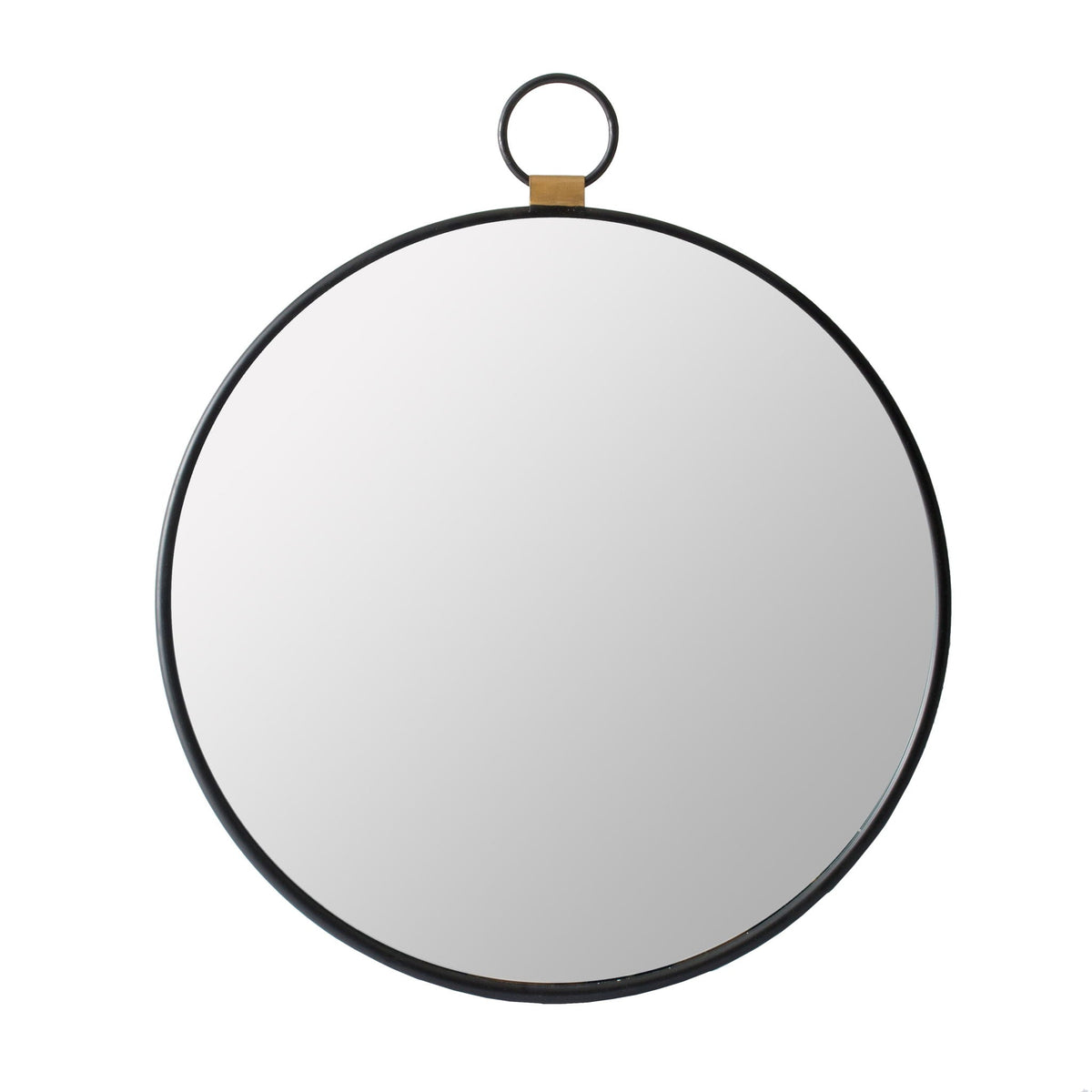 Black Contemporary Wall Mirror with Minimalist Frame - 24" W x 27.5" H