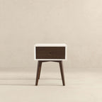 Modern Design Night Stand with Solid Wood Construction - Dark Brown or White