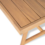Patio Acacia Wood Chat Set with Water-Resistant Cushion - Beige
