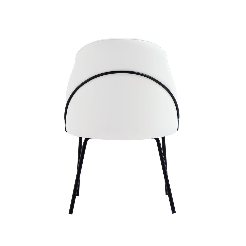 Modern Vegan Upholstered Dining Chair with High-Density Foam - Beige, Gray, or White