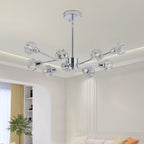 28" Modern Crystal Chandelier with 9 Lights - Chrome