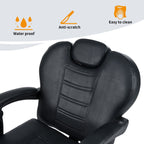 Classic Reclining Barber Chair with Hydraulic Pump - Red or Black