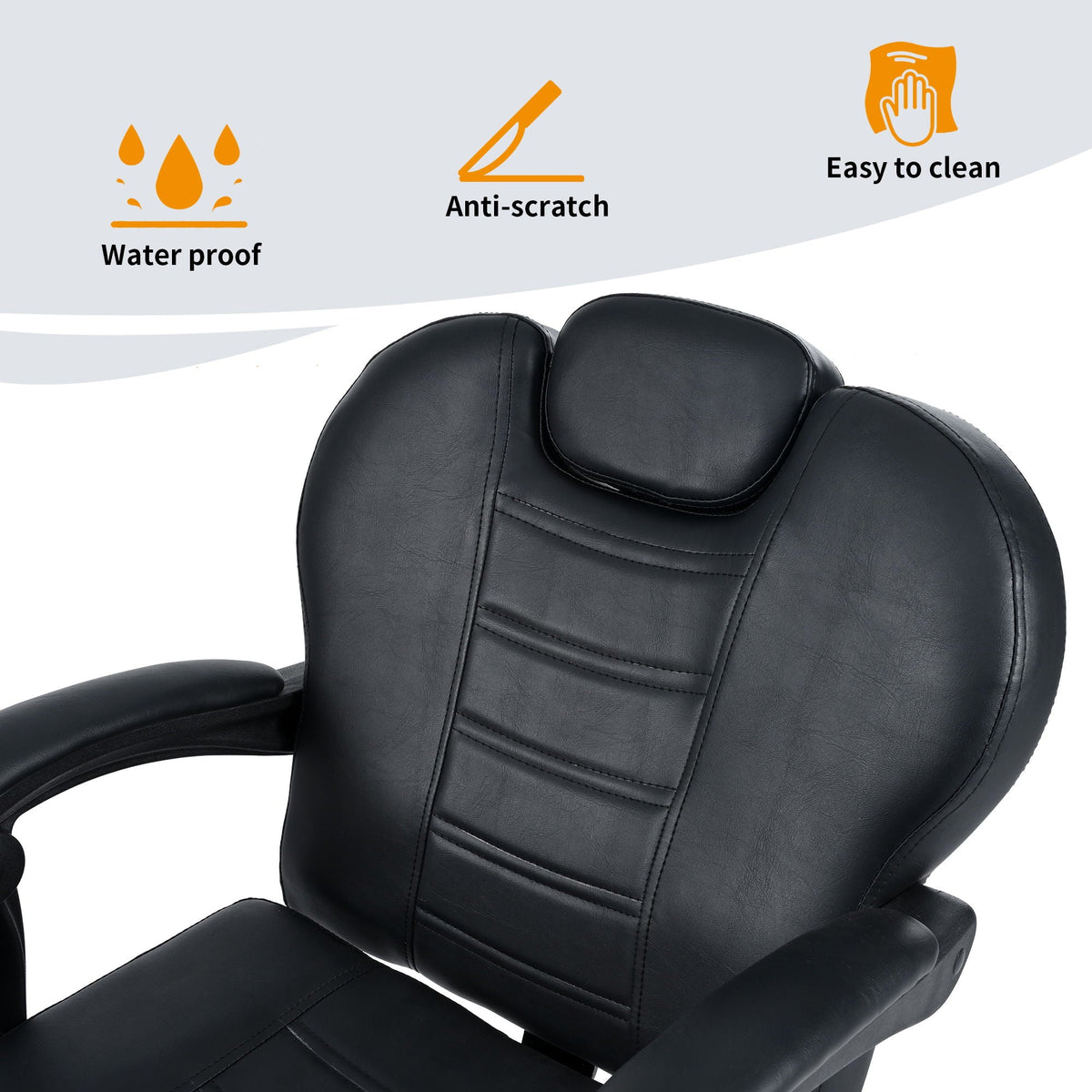 Classic Reclining Barber Chair with Hydraulic Pump - Red or Black
