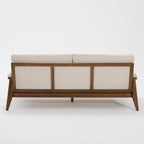 Mid-Century Modern Boucle Fabric Sofa with Solid Wood Frame