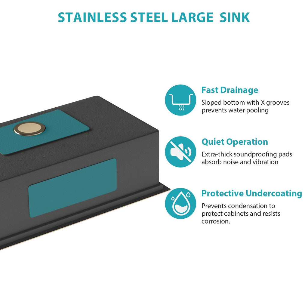 Stainless Steel Drop In Kitchen Sink with Workstation - Gray or Gold