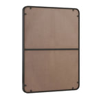 Rectangular Metal Framed Wall Mirror with Modern Design - Black