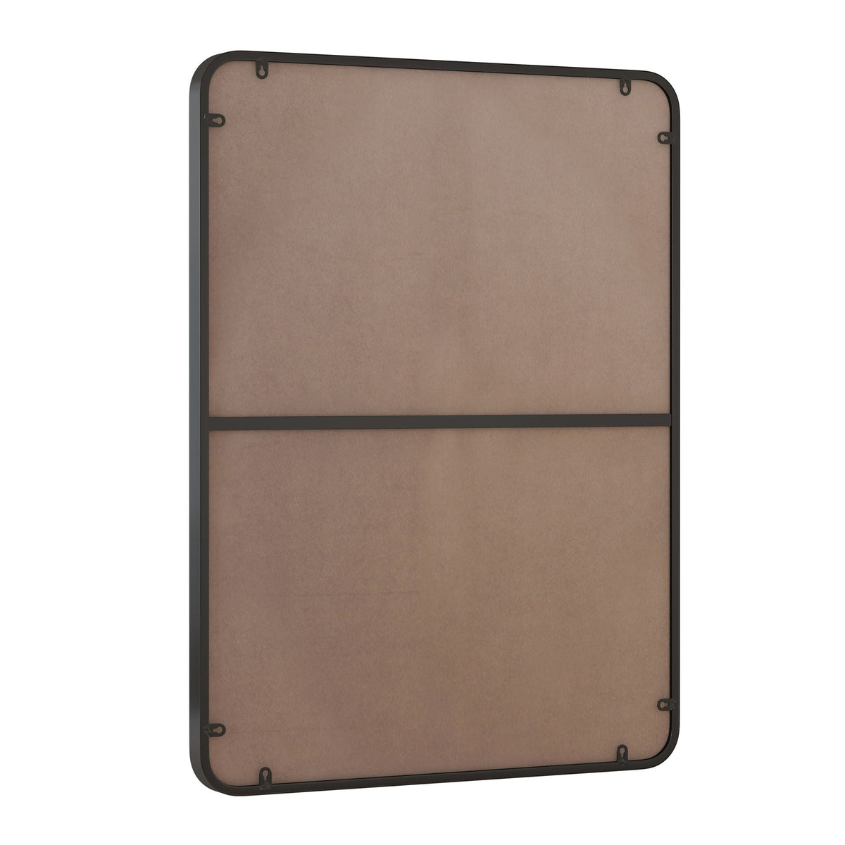 Rectangular Metal Framed Wall Mirror with Modern Design - Black