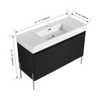 Freestanding Bathroom Vanity With Resin Sink And Storage Cabinet