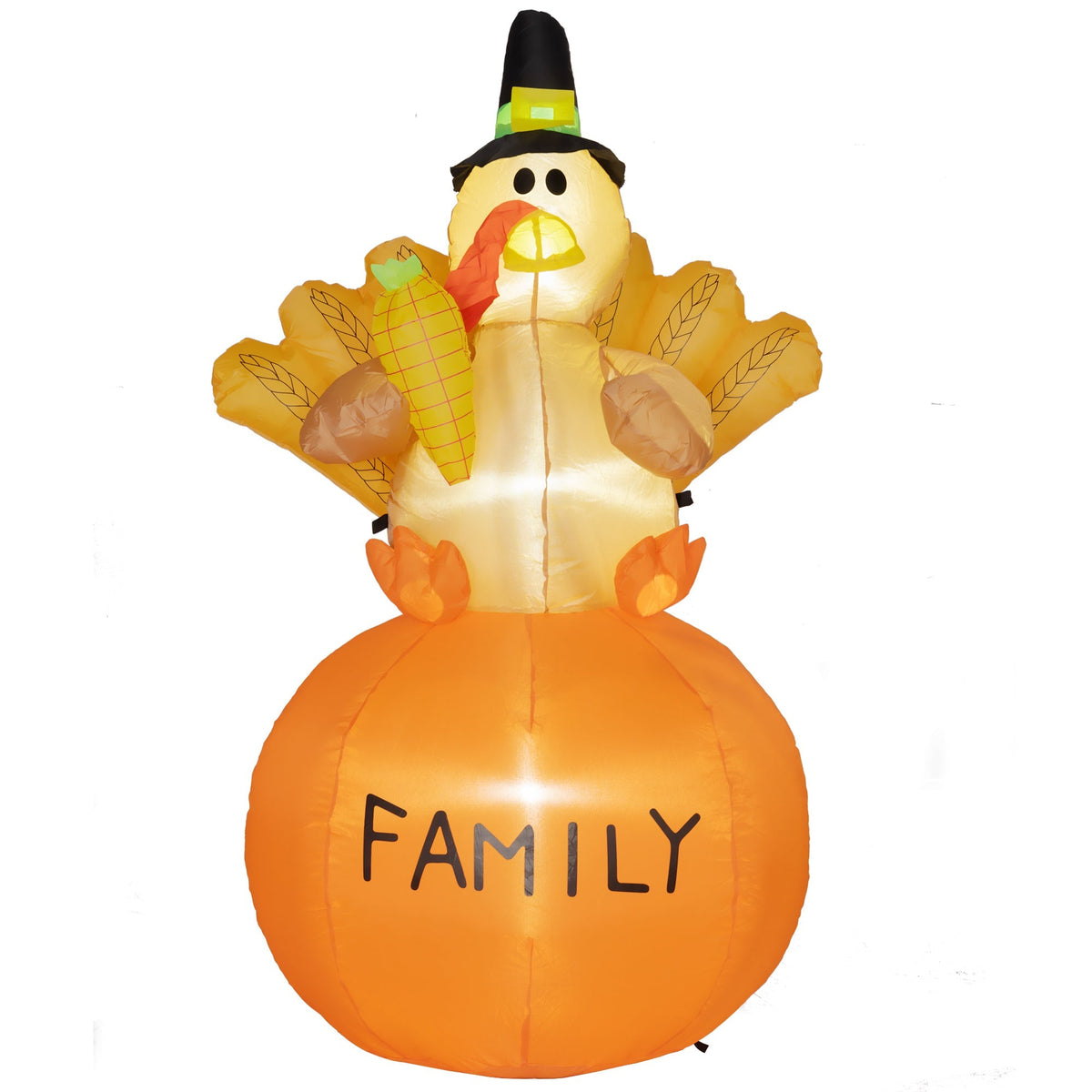 Inflatable Thanksgiving Turkey LED Display with Weather-Resistant Design - Multicolor