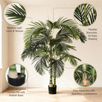 6FT Artificial Palm Tree with Realistic Detail - Green Leaves
