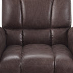 Brown Accent Arm Chair with Patchwork Aluminum Frame - 35" W x 35" D x 35" H
