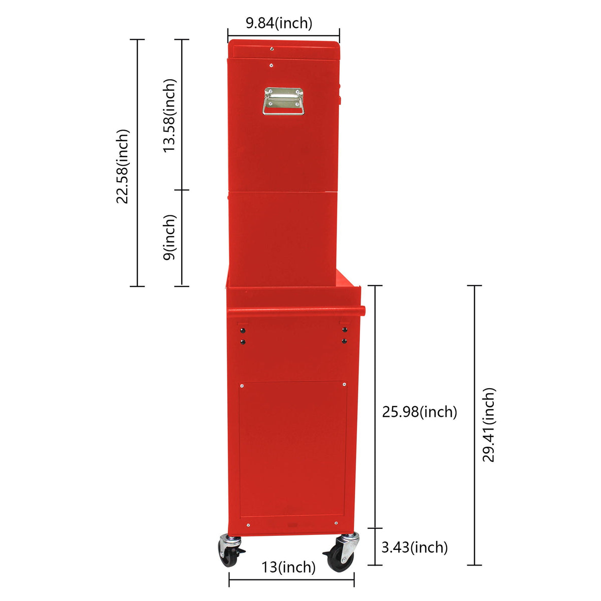 6 Drawer Lockable Tool Cabinet with Detachable Toolbox - Black, Red, or Blue