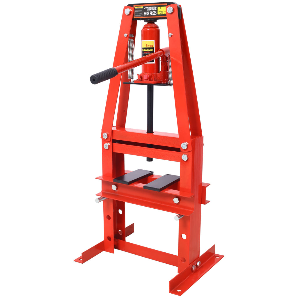 6-Ton Benchtop Hydraulic A-Frame Shop Press with Adjustable Height - Red, Black, Green, or Orange