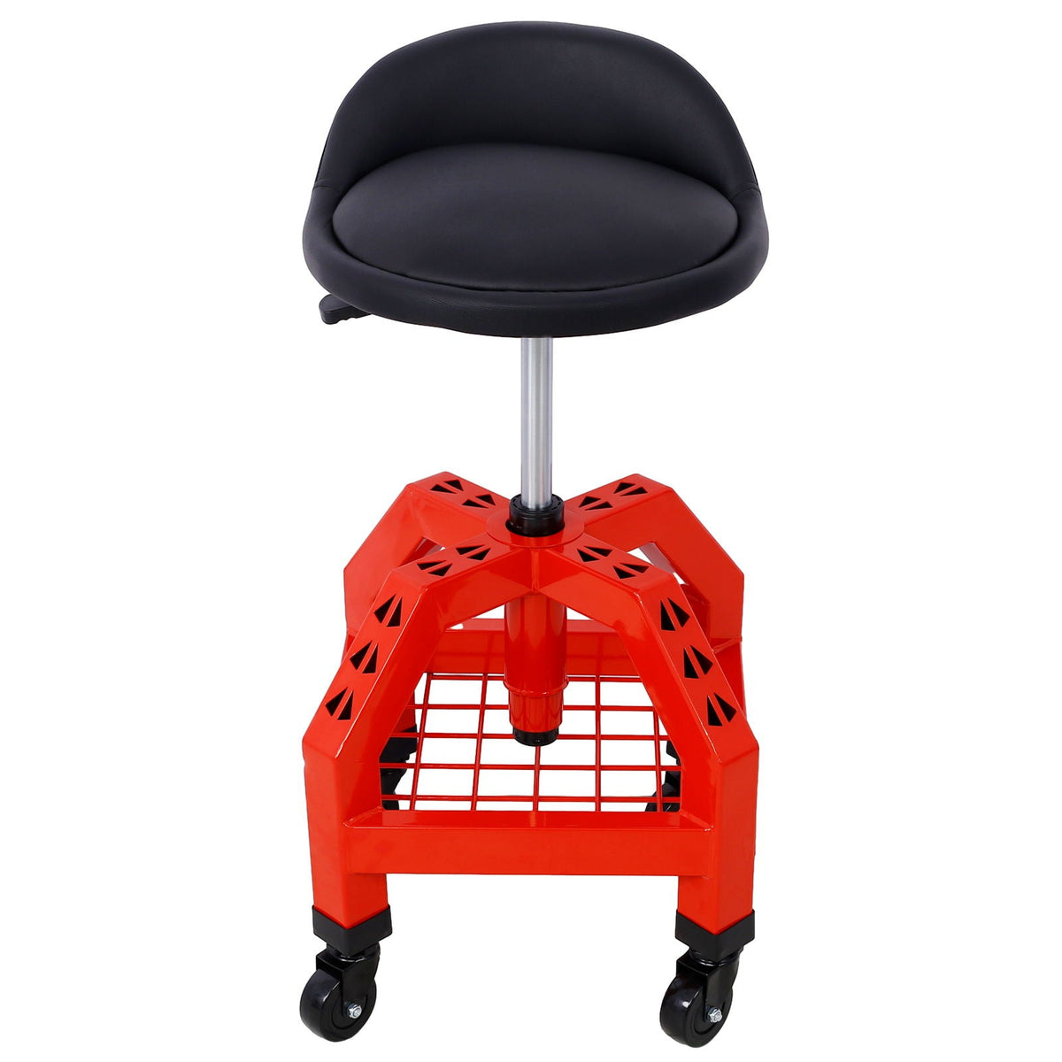Pneumatic 360 Degree Swivel Creeper Stool with Adjustable Height - Red, Yellow, Green, Dark Gray