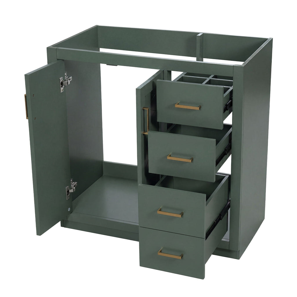 Retro Style Bathroom Vanity with Soft Closing Doors - Multiple Colors