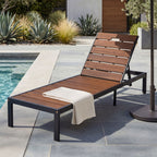 Outdoor Chaise with Adjustable Backrest - Light Brown or Dark Brown