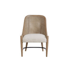 Cane Back Dining Chairs with Solid Wood Frame - Sand (Set of 2)
