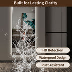 Irregular Shape LED Full Length Wall Mirror with 3 Color Dimmable Lighting - Silver