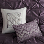 7 Piece Tufted Comforter Set - Plum California King