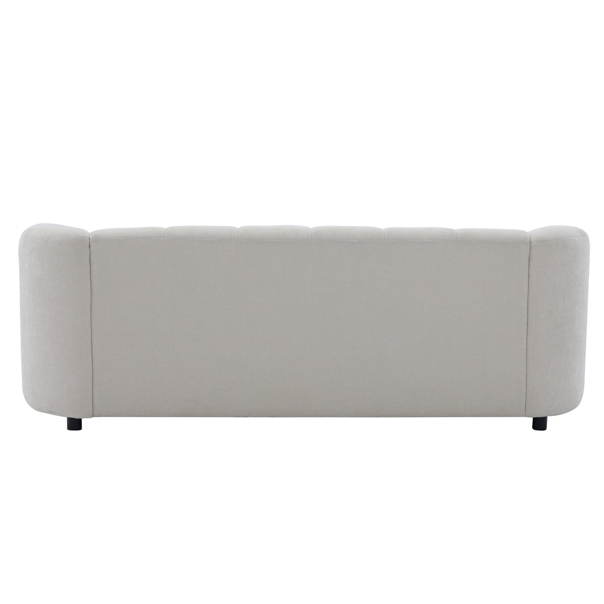 Modern Curved Chenille Sofa Couch with Sturdy Wood Frame – Cream