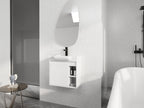 24'' Wall-Mounted Bathroom Vanity with Ceramic Sink - Glossy White