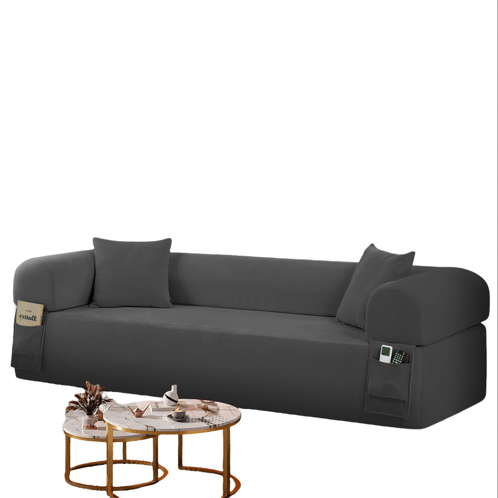 Spring Sofa with High-Quality Fabric and Storage - Gray