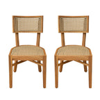 Netro Acacia Wood Dining Chair with Light Brown Wicker