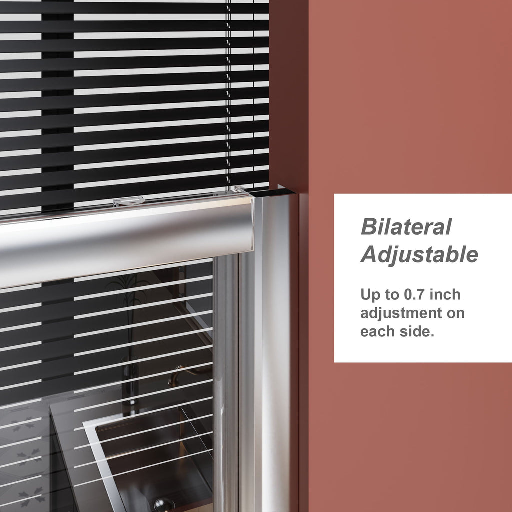 Single Sliding Shower Door with Handle - Chrome, Tempered Glass