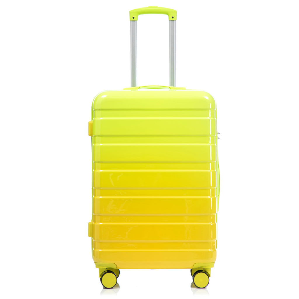PC Spinner Wheel Luggage Set with 360° Wheels - Green + Yellow