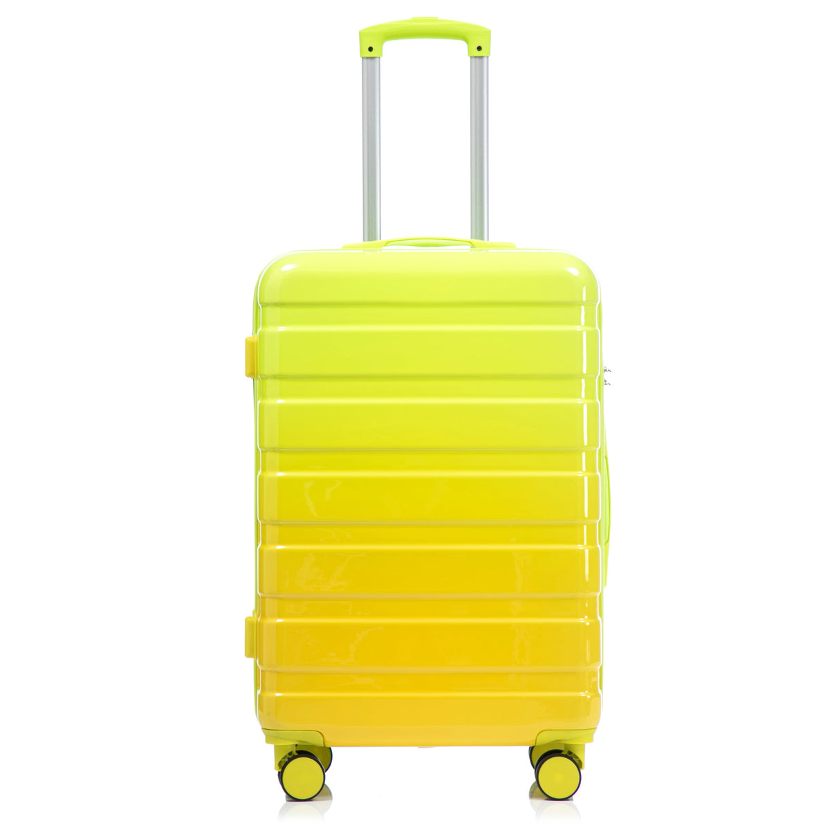 PC Spinner Wheel Luggage Set with 360° Wheels - Green + Yellow