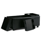 Avalon Upholstered Storage Ottoman with Flip-Over Serving Trays - Multiple Colors