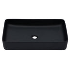 Modern Ceramic Rectangular Bathroom Vessel Sink with European Design - White or Black