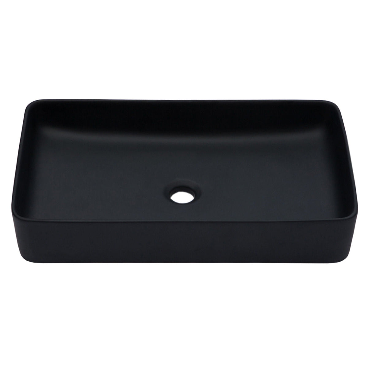 Modern Ceramic Rectangular Bathroom Vessel Sink with European Design - White or Black