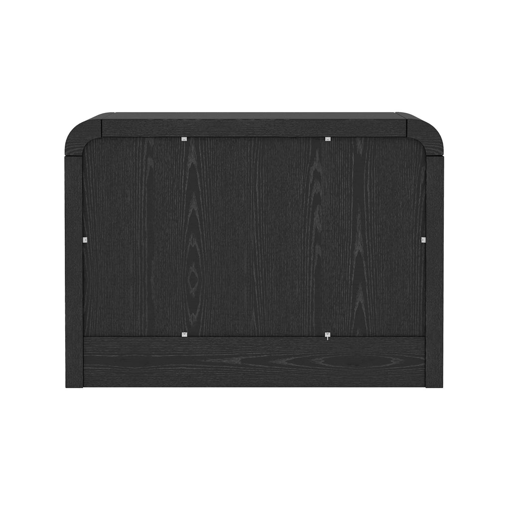 Modern Minimalist Solid Wood Nightstand with Two Drawers - Light Brown or Black