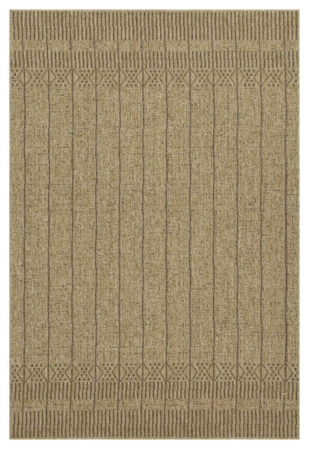 Light Brown Area Rug with Low Profile for Indoor Outdoor Use - Light Brown
