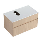 32-Inch Wall-Mounted Bathroom Vanity with Soft Close Doors - White Oak