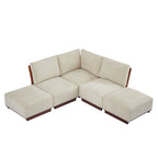 Boucle Modular Sectional Sofa with Deep Ergonomic Seating - Velora 88.5 in.