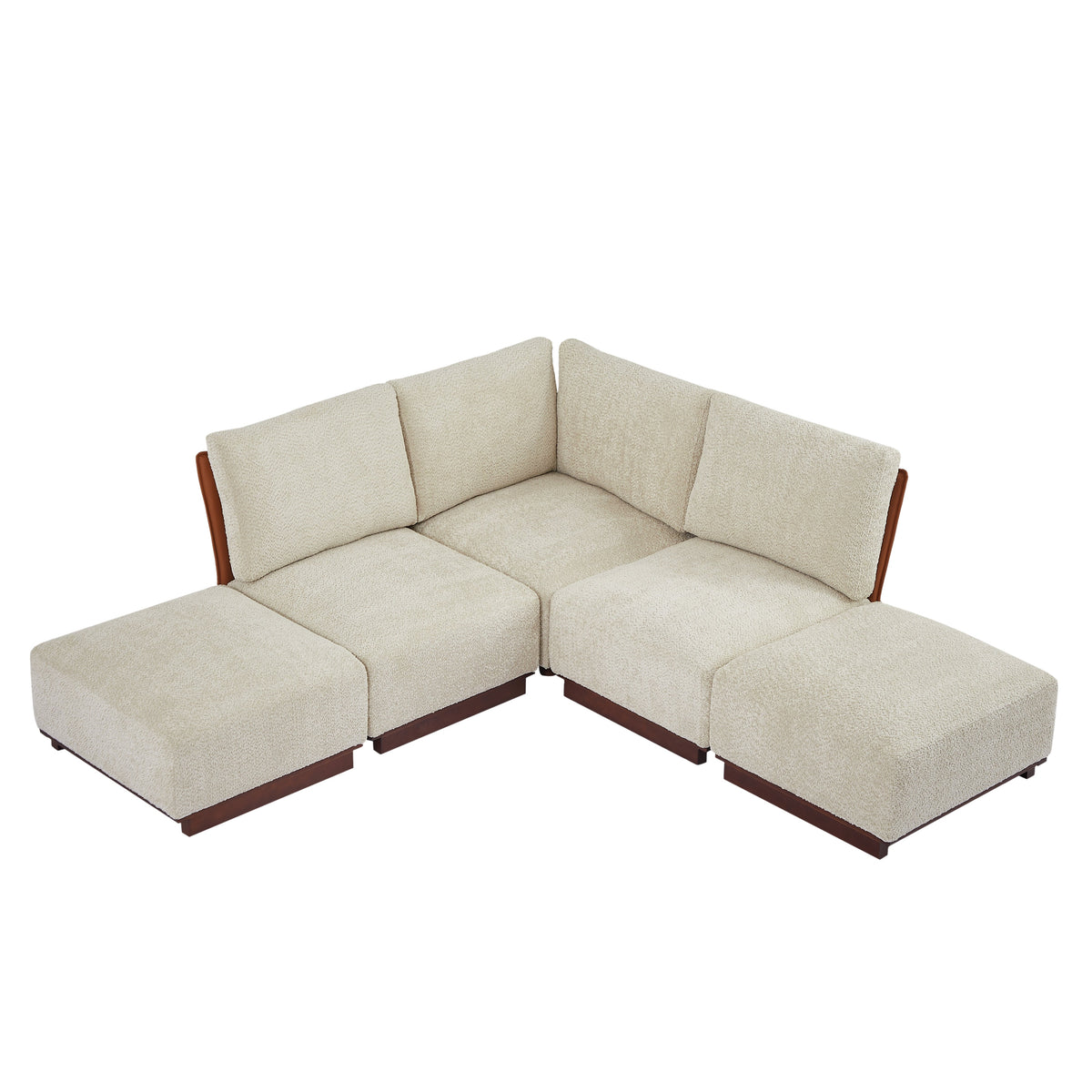 Boucle Modular Sectional Sofa with Deep Ergonomic Seating - Velora 88.5 in.