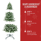 7FT Artificial Christmas Tree with White-Tipped PE & PVC Mix