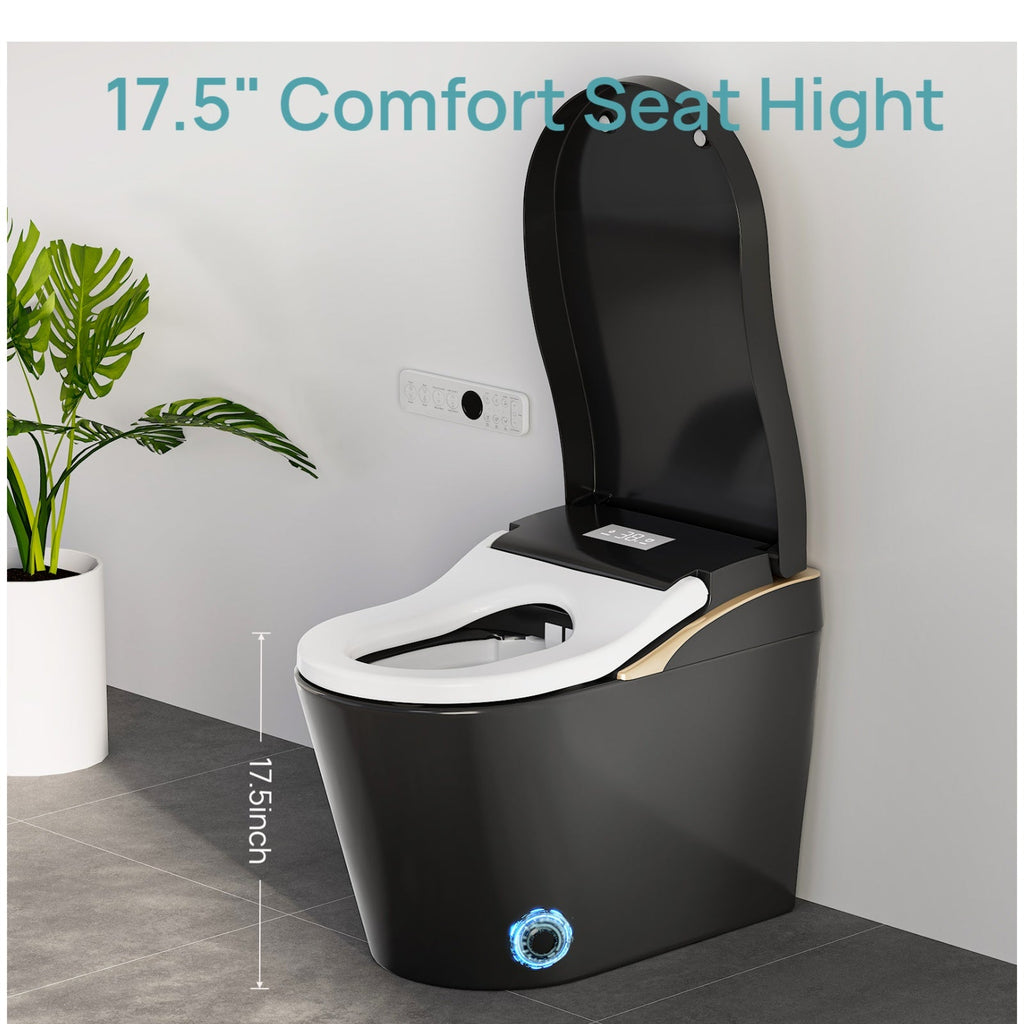 Tankless Modern Smart Toilet with Bidet and Auto Flush - White