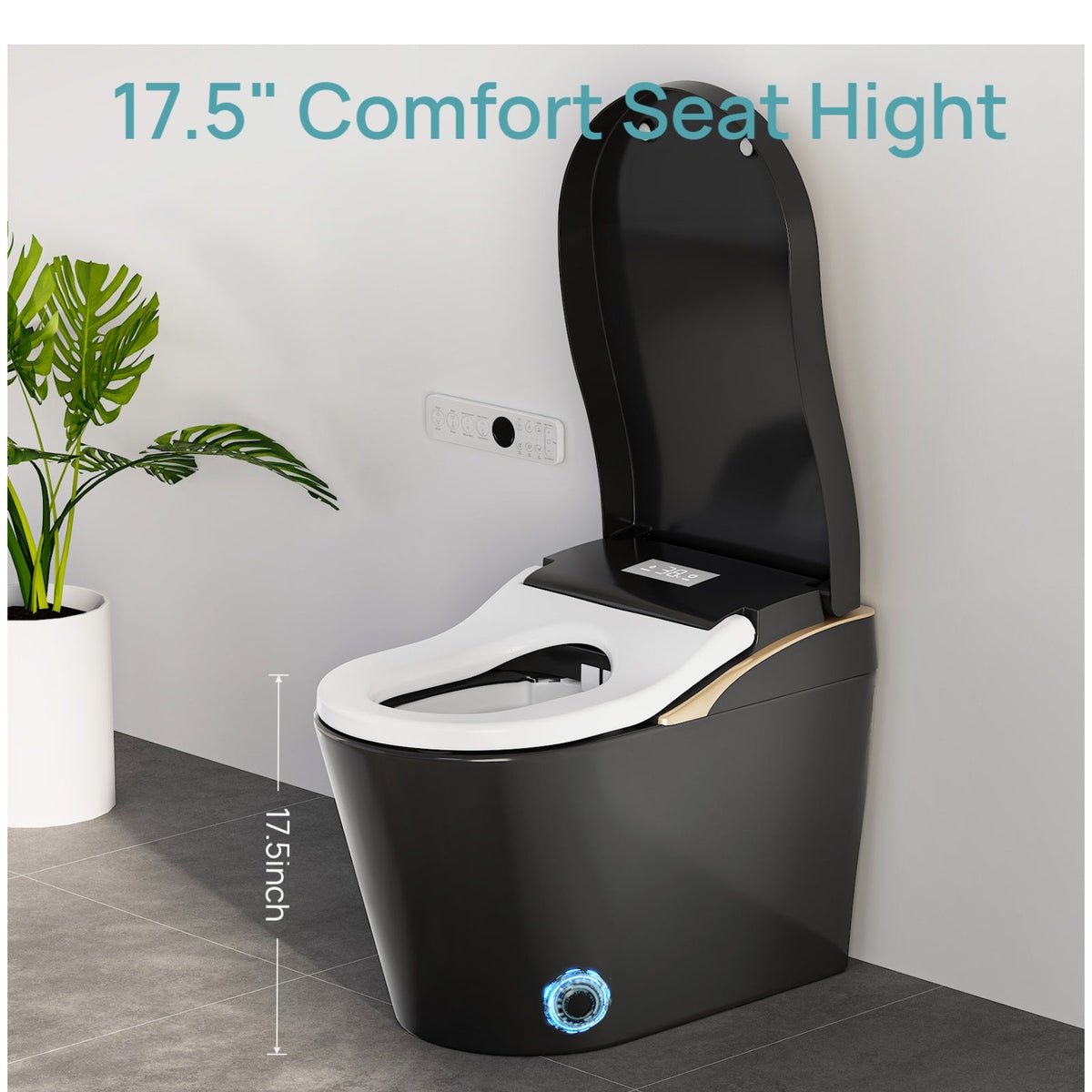 Tankless Modern Smart Toilet with Bidet and Auto Flush - White