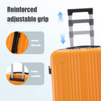 3-Piece ABS Spinner Wheel Luggage Set with TSA Lock - Black and Orange