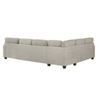 U-Shaped Upholstered Sectional Sofa with Movable Ottoman