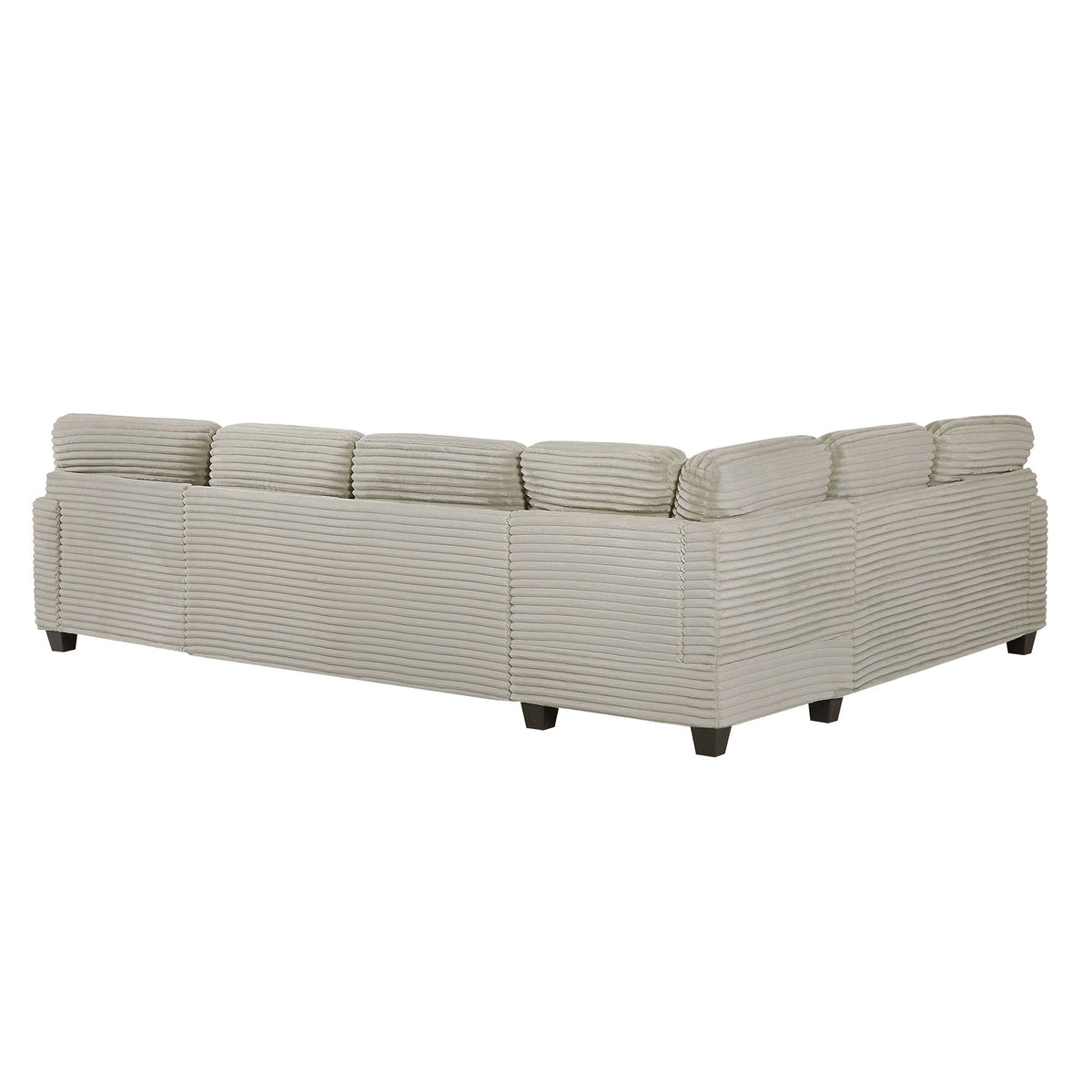 U-Shaped Upholstered Sectional Sofa with Movable Ottoman