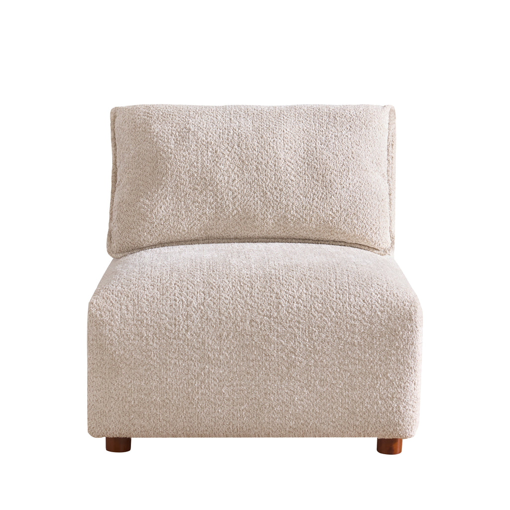 Boucle Modular Sectional Sofa with Plush Comfort - Cream